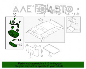 Plafonul de iluminare frontal pentru Subaru XV Crosstrek 13-17 fără panoramic, gri