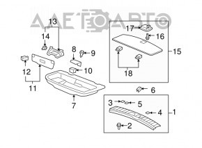 Decorație pentru deschiderea portbagajului Acura MDX 07-13 nou original OEM