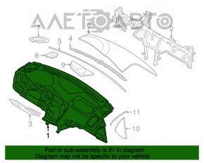 Panoul frontal al torpedo-ului fără AIRBAG pentru Kia Optima 14-15 9/10.