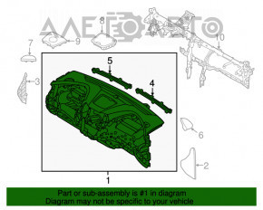 Торпедо передняя панель без AIRBAG Hyundai Santa FE Sport 13-18 беж