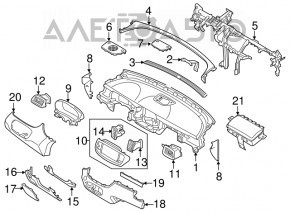 Торпедо передняя панель без AIRBAG Kia Sorento 16-20 черн sport