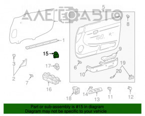 Capacul de control al geamului electric din partea dreapta față a Toyota Solara 2.4 04-08, bej.