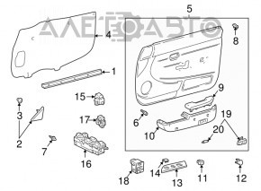 Capacul de control al geamului electric din partea dreapta față a Toyota Solara 2.4 04-08, bej.