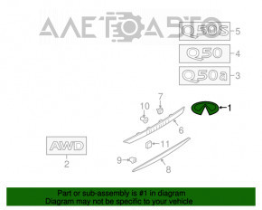 Emblema capacului portbagajului Infiniti Q50 14-