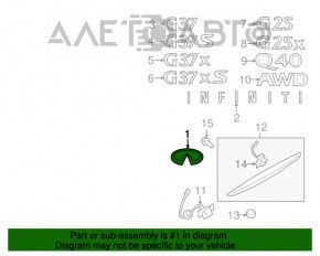 Emblema portbagajului Infiniti pentru Infiniti G25 G35 G37 4d 06-14