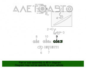 Emblema capacului portbagajului G35S pentru Infiniti G35 4d 06-14