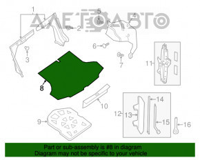 Пол багажника Nissan Sentra 13-19 черн