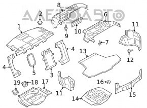 Capacitatea portbagajului Infiniti Q50 14- fără roată de rezervă