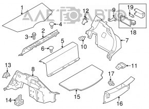 Capac portbagaj frontal superior Nissan Leaf 11-12 gri.