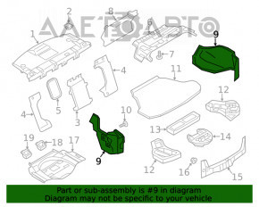 Capacul arcului drept Infiniti Q50 14- sub roata de rezerva