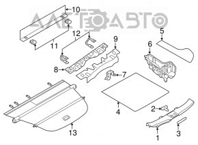 Capacul portbagajului stâng Nissan Murano z52 15-