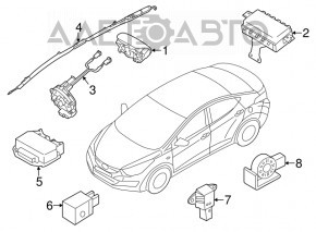 Perdeaua de aerbag lateral stânga pentru Hyundai Elantra UD 11-16.