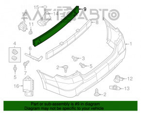 Amortizorul de bara spate Nissan Altima 13-18, ruginit din metal