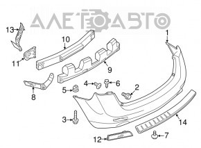 Absorbantul de bara spate Nissan Murano z51 09-14