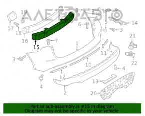 Absorbantul de impact al bara din spate pentru Nissan Murano Z52 15-