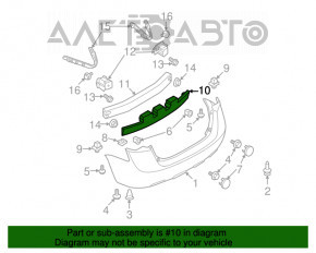 Absorbantul de bara spate pentru Nissan Rogue 07-12 este rupt, ghidajul este desprins.