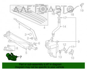 Motorul ștergătoarelor de parbriz cu trapez va curăța fața Toyota Highlander 14-19, piesa este ruptă.