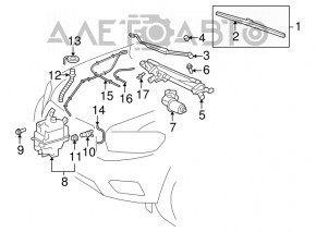 Frânghie de ștergător dreapta Toyota Highlander 08-13