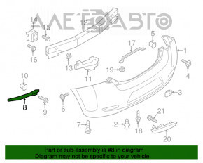 Suportul pentru bara spate dreapta Nissan Leaf 13-17, nou, original OEM