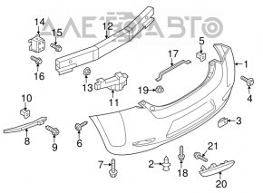 Suportul pentru bara spate dreapta Nissan Leaf 13-17, nou, original OEM