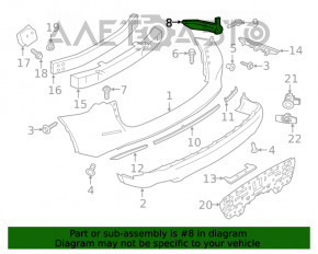 Suportul pentru bara spate stânga Nissan Murano z52 15- nou OEM original