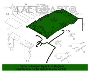 Acoperirea tavanului Hyundai Tucson 16-20 fără plafon panoramic, gri