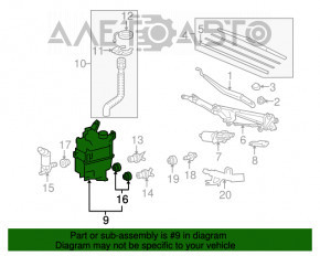 Rezervorul de spălare a parbrizului pentru Lexus RX350 RX450h 10-15 fără gât, cu senzor.