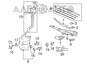 Rezervorul de spălare a parbrizului pentru Lexus RX350 RX450h 10-15 fără gât și senzor, nou, original OEM.