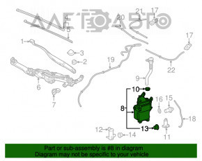 Rezervorul de spălare a parbrizului pentru Lexus RX350 RX450h 16-22 fără gât, nou, original OEM.