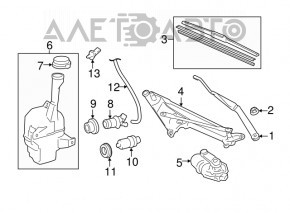 Rezervorul de spălare a parbrizului pentru Lexus ES350 07-12, nou, original OEM.