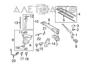 Motorul de spălare a lunetei din spate pentru Toyota Prius 30 10-15, nou, original OEM.