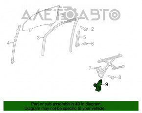 Geam electric motor față dreapta Toyota Camry v55 15-17 SUA