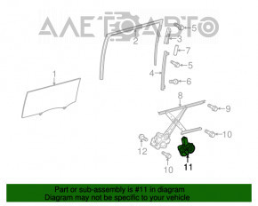 Geam electric cu motor spate dreapta Toyota Sienna 11-15