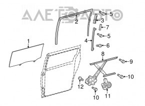 Geam electric cu motor spate dreapta Toyota Sienna 11-15