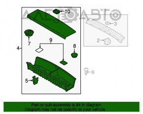 Capac portbagaj mic pentru Kia Sorento 16-20 cu capac, negru