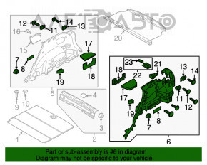 Capacul arcului stâng Hyundai Tucson 16-20 negru, ușor șters.