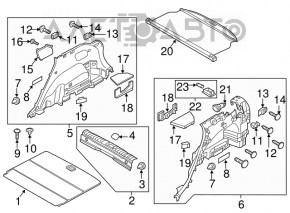 Capacul arcului stâng Hyundai Tucson 16-20 negru, ușor șters.