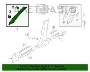 Capacul amortizorului frontal stânga Kia Soul 14-19 gri.