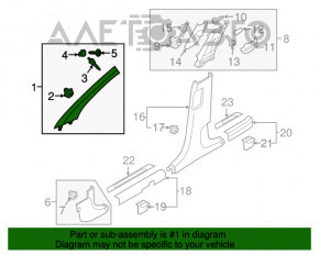 Capacul suportului frontal stânga superior Hyundai Tucson 16-20 gri, prinderea este ruptă.