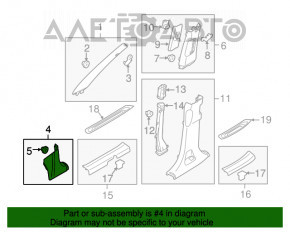 Capacul amortizorului din față, dreapta jos, Kia Sorento 10-15, negru