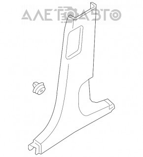 Capacul stâlpului central, partea de jos, stânga, Hyundai Tucson 16-20, negru.