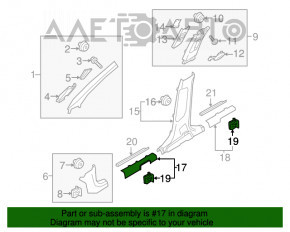 Capacul pragului din față stânga interior Kia Sorento 16-20