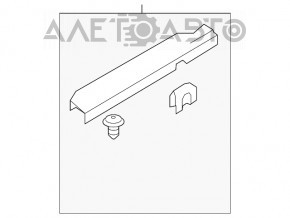 Capac prag dreapta fata Hyundai Sonata 11-15 negru, metal, uzat, fixare ruptă