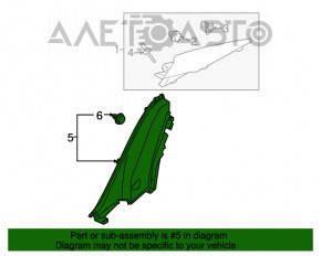 Capacul spate al barei inferioare dreapta Hyundai Elantra AD 17-20 negru