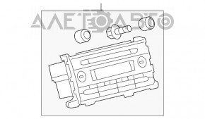 Magnetofon radio Toyota Sienna 11-14 zgâriat, cromul s-a exfoliat de pe butonul de volum.