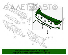 Grila stergatoarelor de plastic Hyundai Elantra UD 11-16