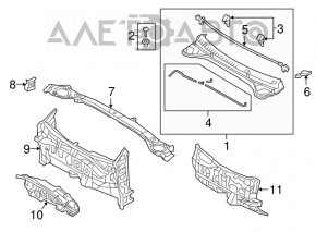 Garnitura grila stergatorului de parbriz dreapta Hyundai Elantra AD 17-20 nou original OEM