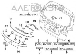 Эмблема надпись Sorento двери багажника Kia Sorento 16-20