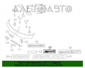 Emblema cu inscripția SPORT pentru ușile portbagajului Hyundai Santa FE Sport 13-18