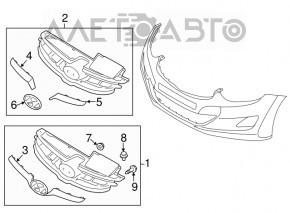 Grila radiatorului Hyundai Elantra UD 11-13 pre-restilizare, nouă, originală OEM.